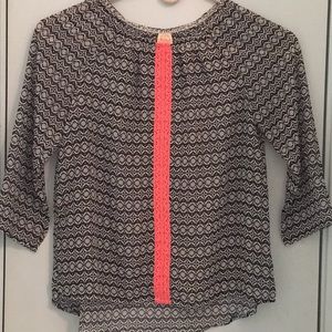 Off the shoulder pink stripe shirt